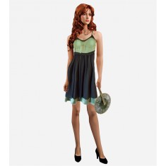 Black & Loden Green Charmeuse Dress