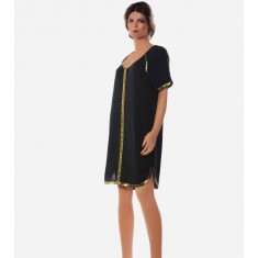 Black Contrast Trim Mini Cocktail Dress