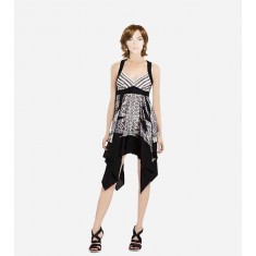Amaya Assymetrical Black  Silk Dress