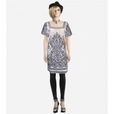 Cream Floral Print Jersey Dress