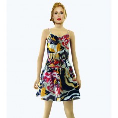 Low Back Abstract Print Dress