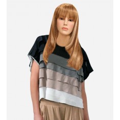 Moonlight Combo Tiered Short Sleeve Silk Top