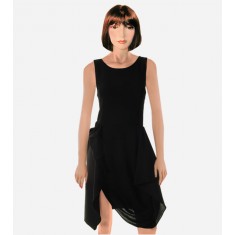 Black Twisted Hem Dress
