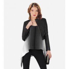 Misty Morning Striped Draped Blouse