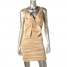 Gold Ruched Metallic Dress