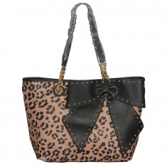 Leopard Bow-Lette Shoulder Handbag