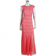  Red Lace Sleeveless Maxi Cocktail Dress 