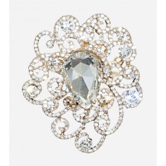 Gold Tone Big Crystal Brooch-01.jpg