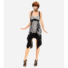 Black  Amaya Silk Halter Cocktail Dress