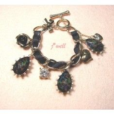 Black Leopard Crystal Short Bracelet