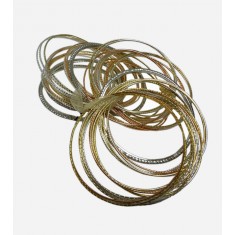 54 Bangles Tri Tone Crystal Thin Bangle