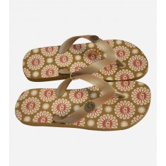 Brown Floral Flip Flop