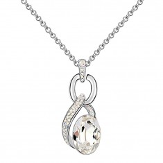 Swarovski® Crystal Openwork Teardrop Pendant Necklace
