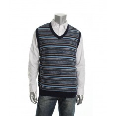 Striped V Neck Vest Sweater