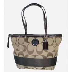Brown Signature Stripe Tote