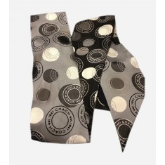 Gray And Black Polka Dot Pony Tail Scarf