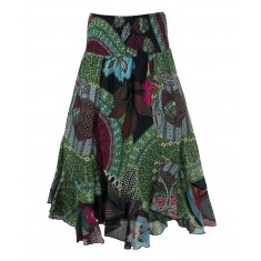 Multicolor Floral Handkerchief Skirt