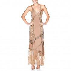 Nude Lace Sleeveless Maxi Dress