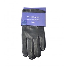 Men's Black Leather Touchscreen Gloves