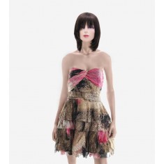 Silk Tiered Print Dress