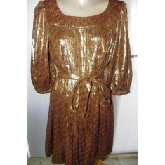 Gold Metallic Silk Dress