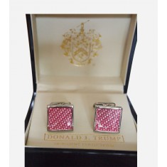 Pink Square Silver Tone Cufflink-01.jpg