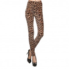 Tan Leopard Velour Leggings