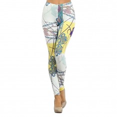 White & Blue Pastel Braided Tassel Leggings