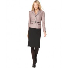 Elizabeth  Belted Two Piece Skirt Suit