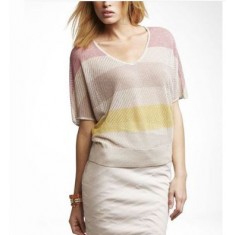 Mesh Wedge Metallic Pullover