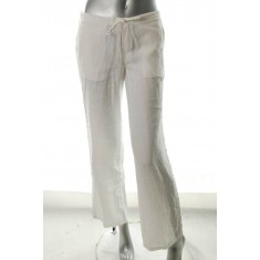 White Linen Drawstring Pants
