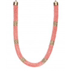 Coral Stripe Tube Necklace