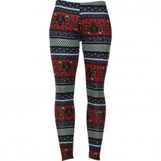 Red & Navy Geometric Leggings