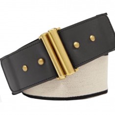 Black & White High-Waist Stretch Belt 