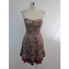 Taupe Combo Floral Strapless Dress
