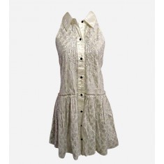 White & Siver Tuxedo Dress