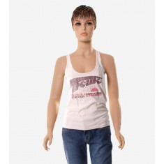 Racerback Beige Graphic Tank Top