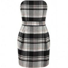 Plaids & Checks Strapless Dress