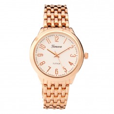 Rose Gold Chain-Link Bracelet Watch