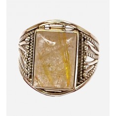 Golden Rutile Sterling Silver Ring