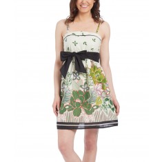 Green Floral Bow Dress 