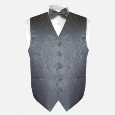 Grey Paisley Dress Waistcoat