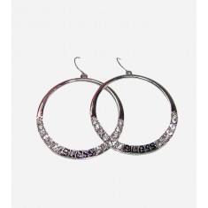 Silver Hoop Crystal Earrings