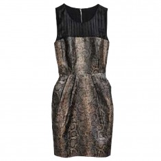 Brown Snake Bodycon Print Dress