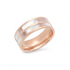 Rose Gold & Mother-of-Pearl Band Ring