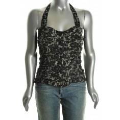 Halter Black & Ivory Silk Shirt