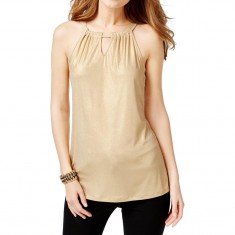 Metallic Gold Halter Top