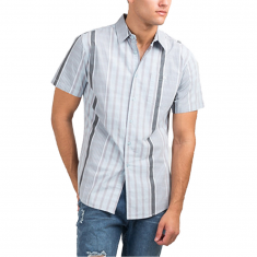 Light Blue Plaid Storm Button-Up