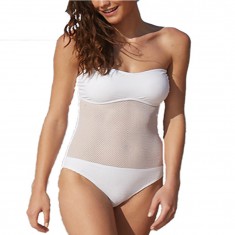 White Simone Mesh One-Piece Swimsuit