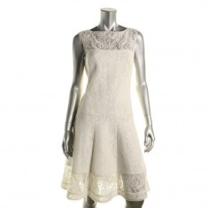 Ivory Lace A-Line Cocktail Dress